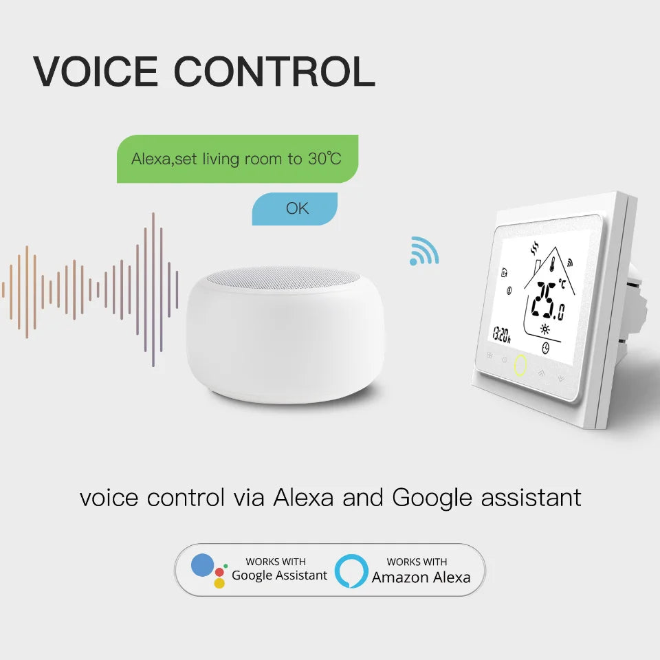 Moes WiFi Smart Thermostat Temperature Controller for Water/Electric floor Heating Gas Boiler Control with Alexa Google Home