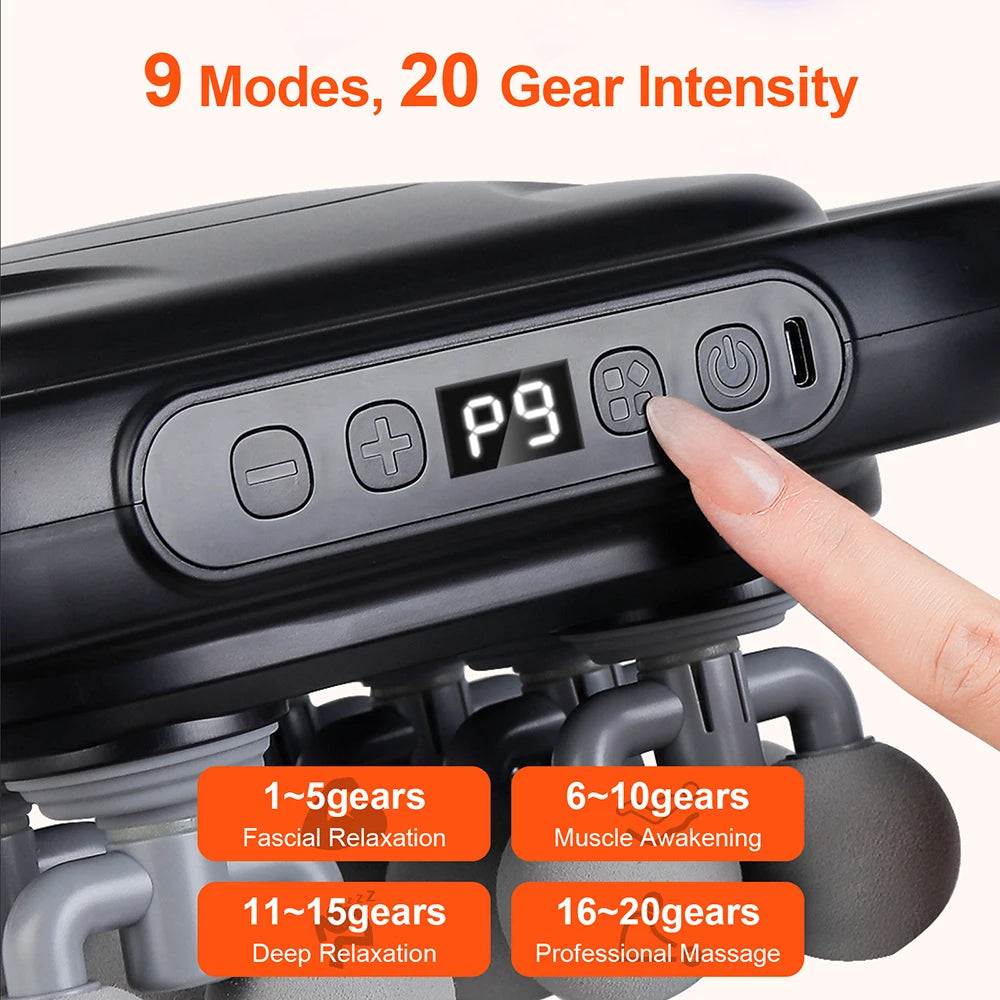 Deep Tissue Massage Gun - 16-Head Portable Electric Massager Body Shaping Massage Equipment Tidesmit