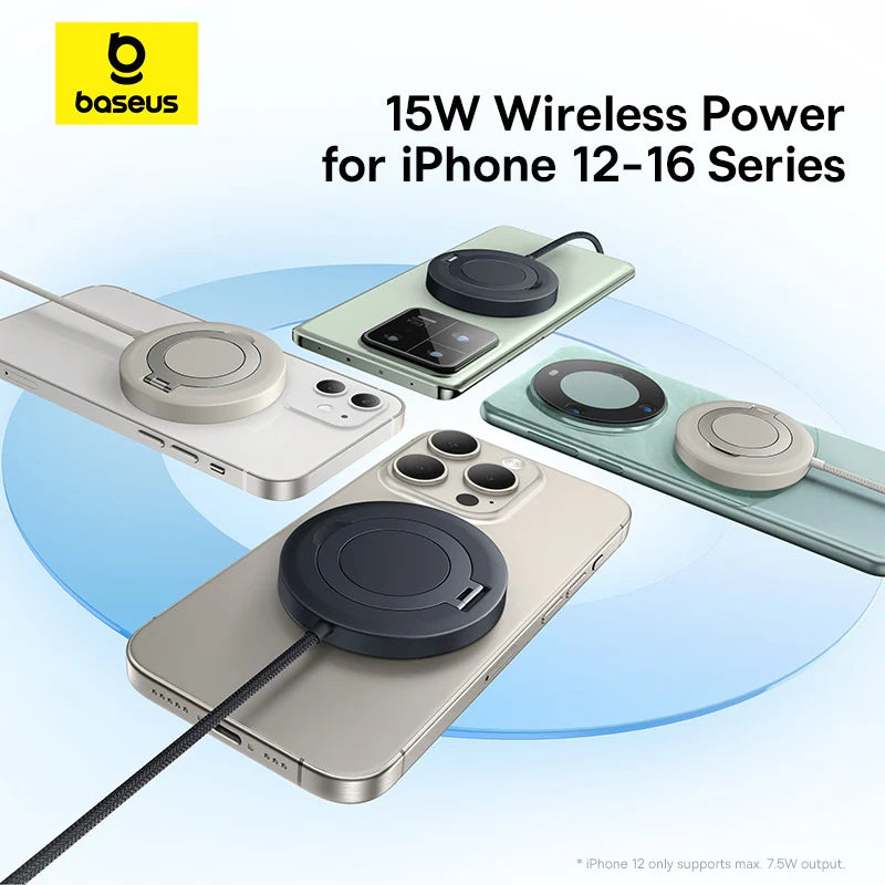 Magnetic Wireless Charger for iPhone 16/15 with Adjustable Stand Tidesmit