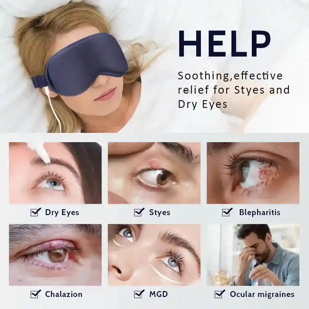 Heated Eye Massager Mask for Eye Strain Relief and Rechargeable Sleep Eye Massage Instrument Tidesmit