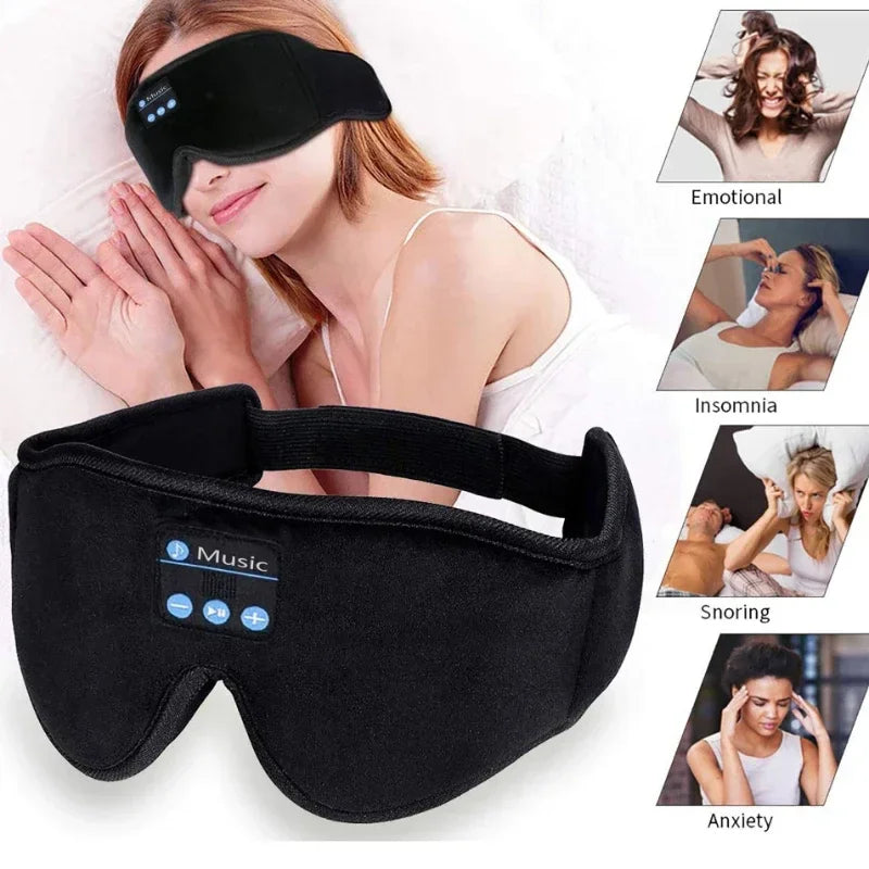 Bluetooth Sleep Headphones Mask - 3D Ergonomic Wireless Eye Cover Tidesmit