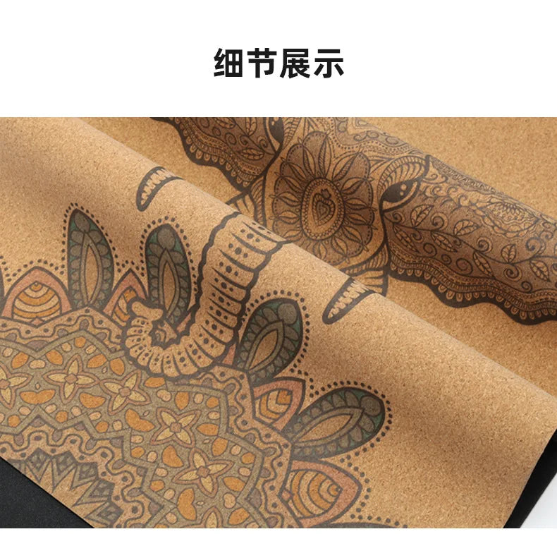 Non-slip Grab Shock Absorption Thickened Men's Yoga Sports Fitness Cork Folding Towel Yoga Mat