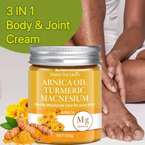 Arnica & Magnesium Joint Cream with Turmeric, a hydrating magnesium complex supplement for winter daily joint care.
