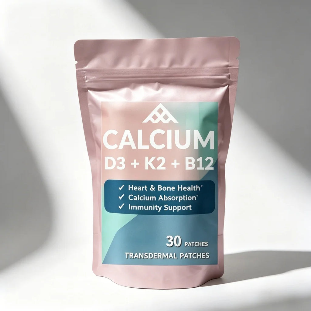 30 Patches Calcium Transdermal Patches For Women And Men With Vitamin D3 K2 For Heart, Bone & Body Defenses