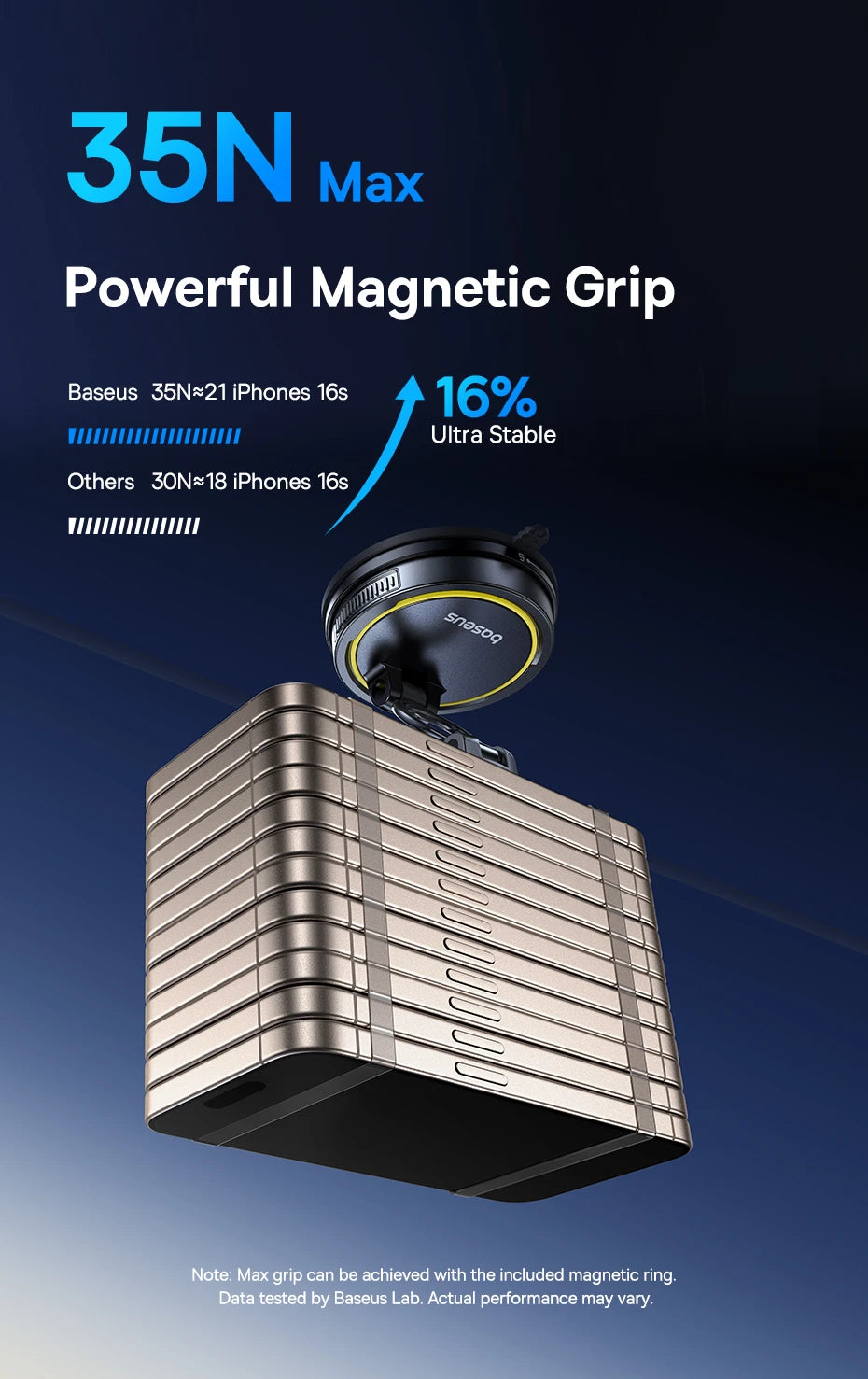 Magnetic Car Phone Holder | Silver 360 Rotation MagSafe Compatible Mount Tidesmit