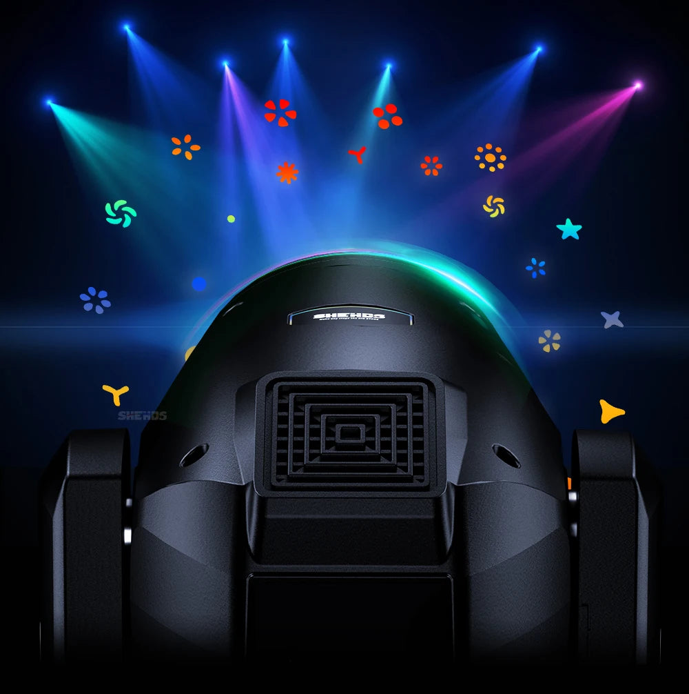 New Arrival SHEHDS 2PCS MINI 230W 7R Beam Bulb Moving Head Lighting Rainbow for Wedding Nightclub Theater Disco Performance