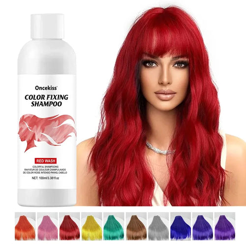 Semi-permanent hair color dye shampoo and plastic-free shampoo bar alternative for instant long-lasting red hair shine.