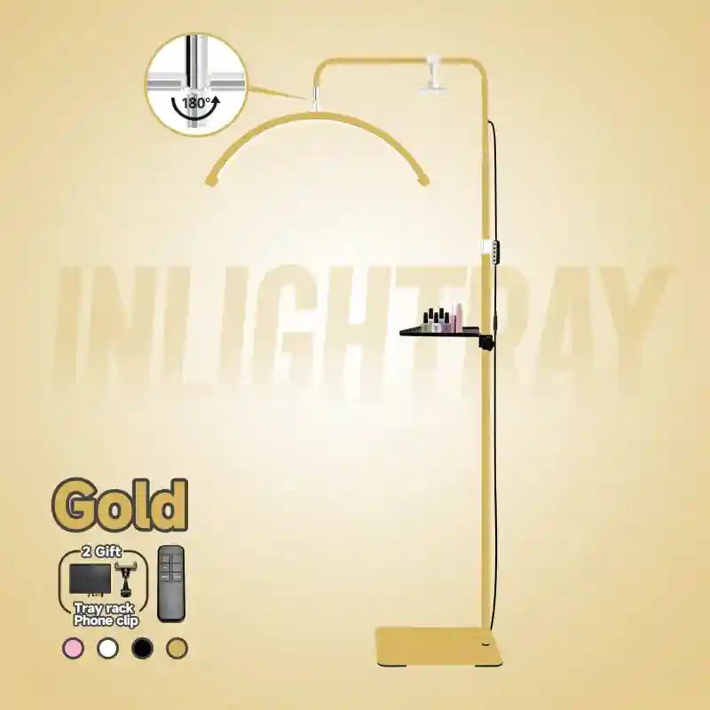 Half Moon Floor Lamp for Eyelash Extensions - Adjustable LED Salon Light Gold Standard China Mainland Tidesmit