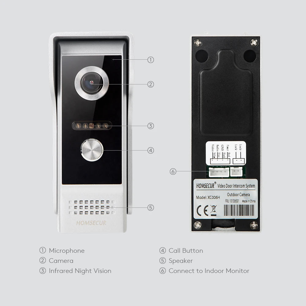 Tuya WiFi 10" Video Doorphone, With DC12V Fail Safe NC Lock, 1080P Doorbell Camera, IP65 Waterproof