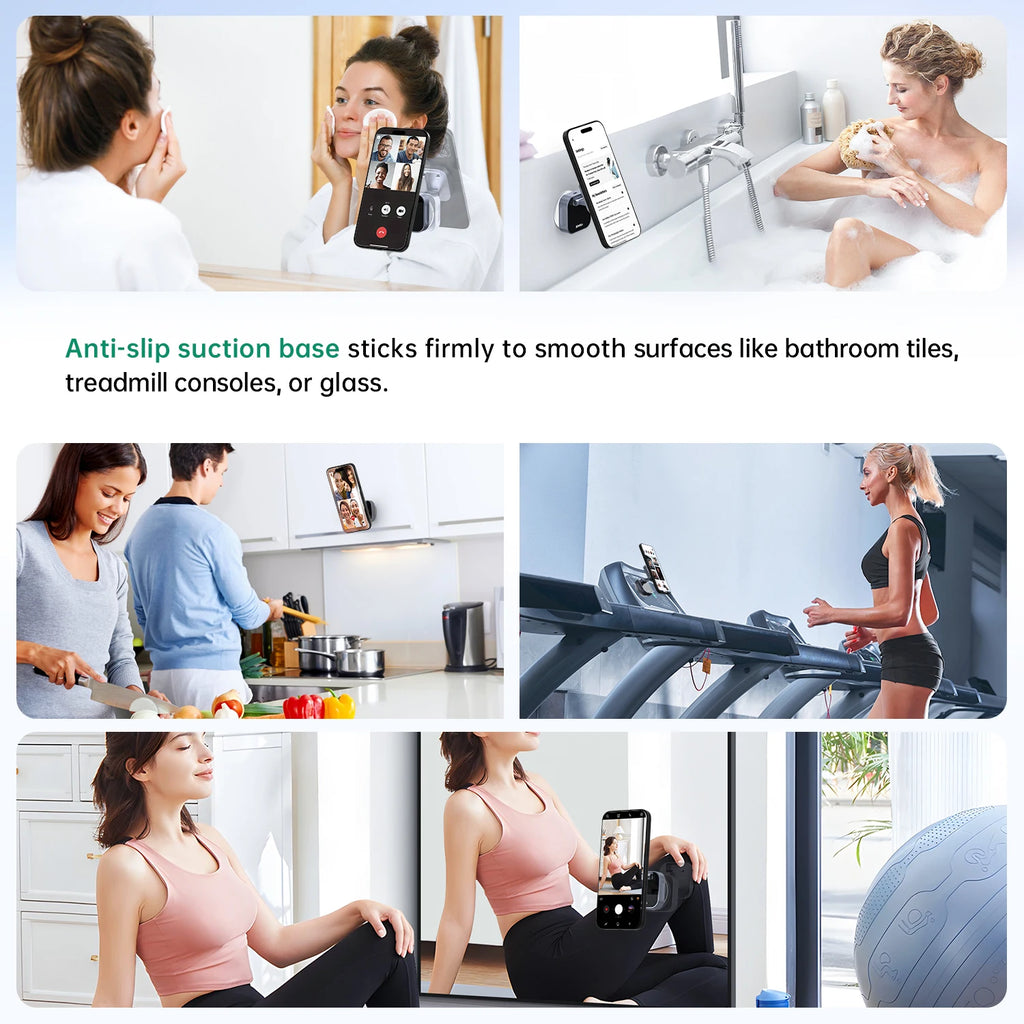 Bonola Suction Cup Car Wireless Charger Foldable for iPhone 17/16/15/Android 15w Magnetic Wireless Charging Vacuum Suction Stand