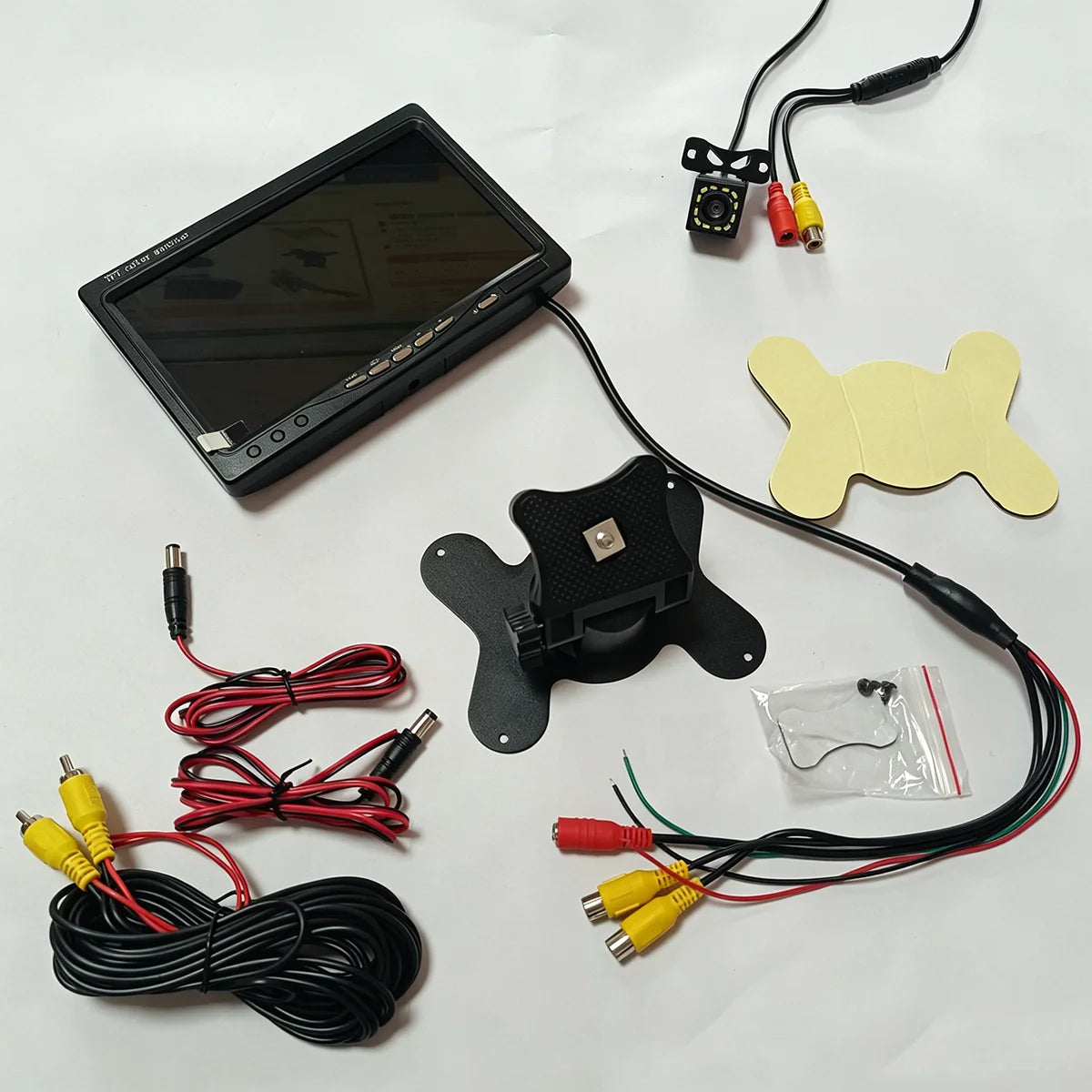 Car Reversing Image, 7-Inch 12-24V Desktop CVBS Monitor - Supports V1/V2 Dual Video Input, Rear View Ruler Camera - Night Vision