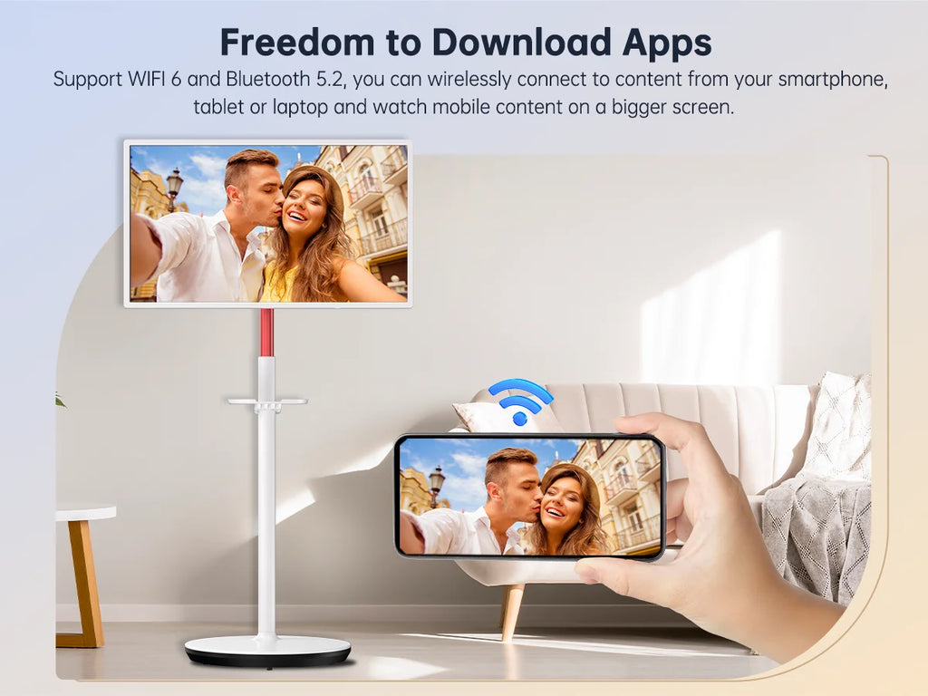 KTC 32 Inch MegPad 4K Touchscreen Smart Portable Monitor with Android 13 Google EDLA-Certified, 9500mAh Built-in Battery