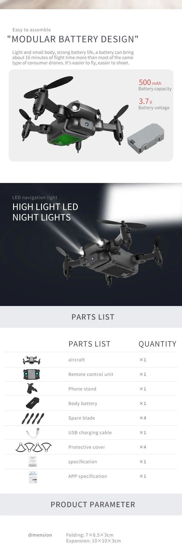 Mini 4K Camera Drone - Foldable WiFi FPV Quadcopter by Tidesmit Tidesmit