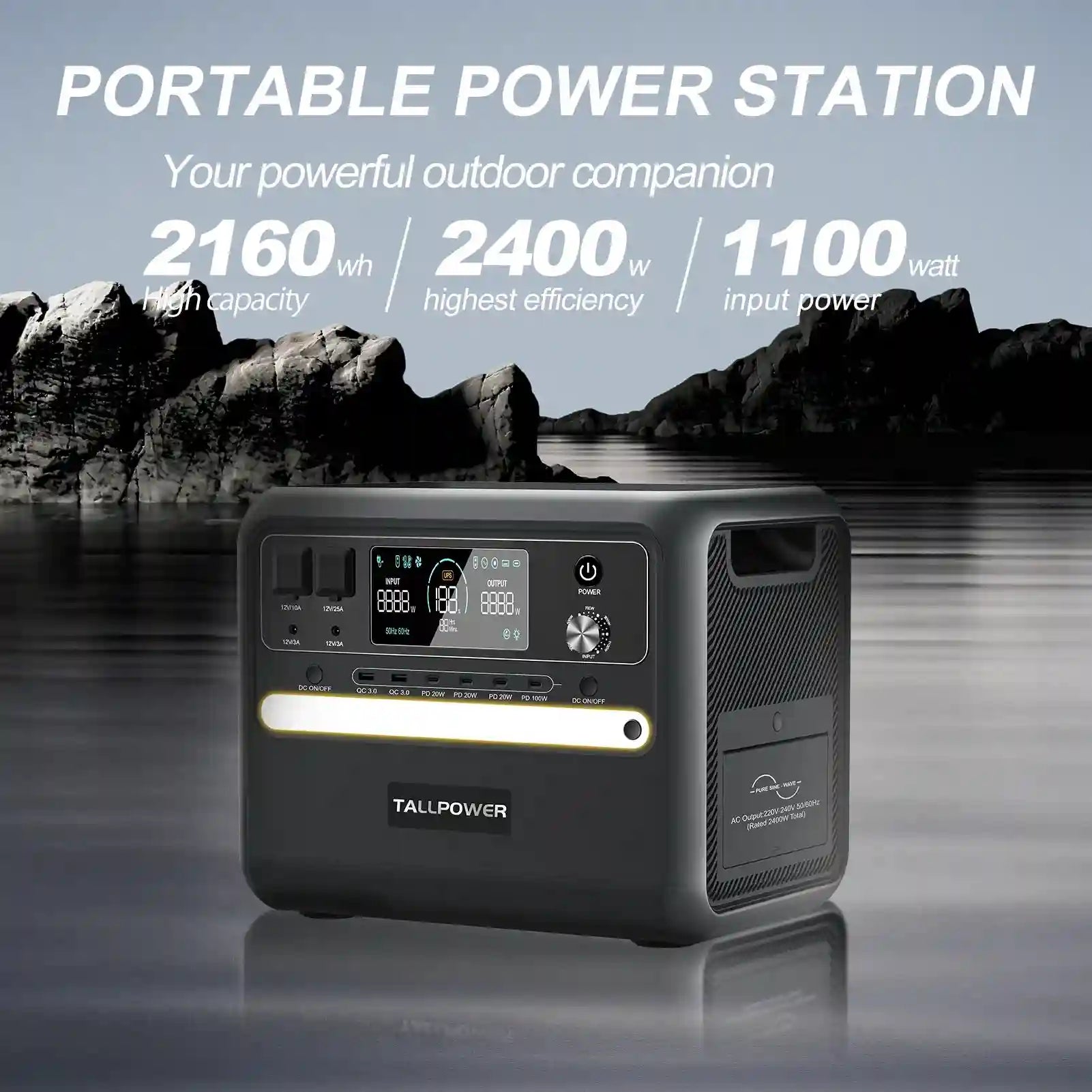 Portable Power Station 2160Wh 2400W Solar Generator EU - Tidesmit Tidesmit