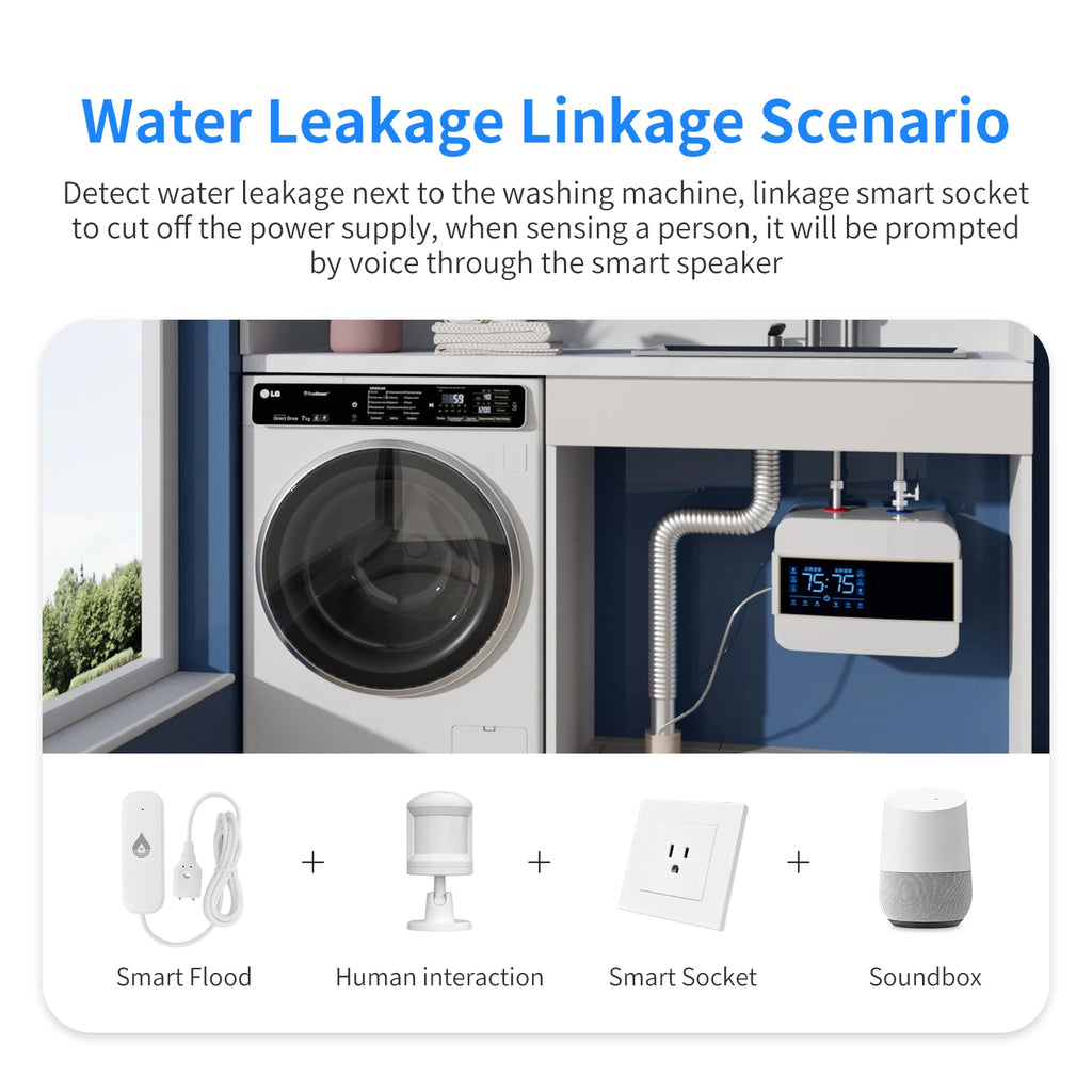 Smart WiFi Water Leak Sensor for Home Security | Tidesmit Tidesmit