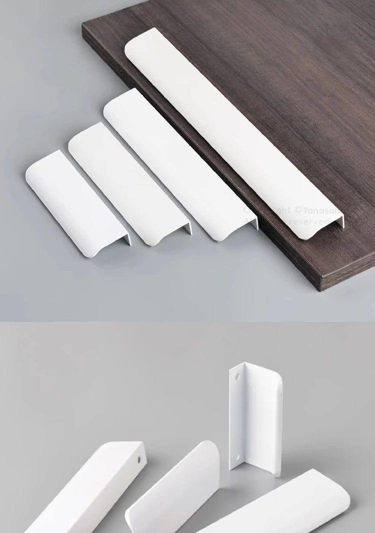 Aluminum Alloy Handles Invisible Furniture Pulls Cabinet Drawer Knobs Wardrobe Door Handles Hidden Hardware Accessories