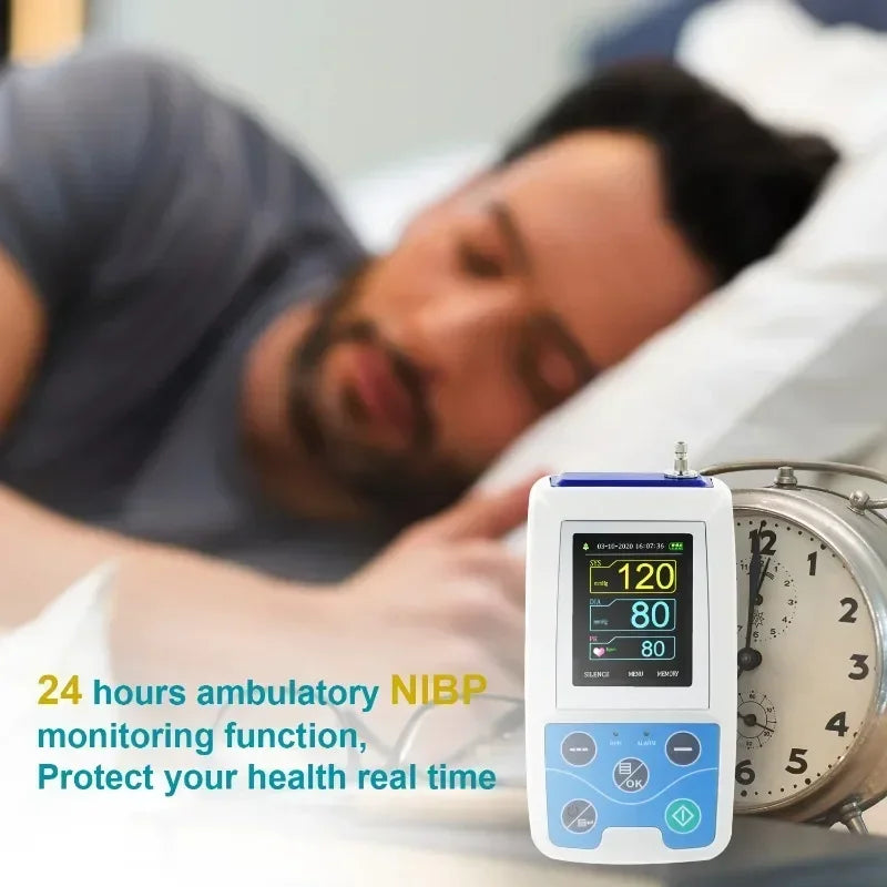 CONTEC ABPM50 24 Hours NIBP Holter Dynamic Upper Arm Digital Blood Pressure Monitor PC Software, Large Adult or Adult Cuff