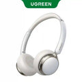 Active Noise Cancelling Wireless Headphones - Over-Ear Studio Monitor Silver White Tidesmit