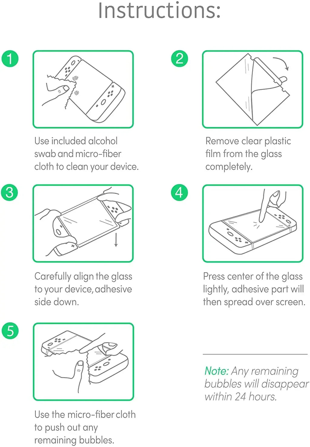 Nintendo Switch Tempered Glass Screen Protector 9H Anti-Scratch 2-Pack Tidesmit