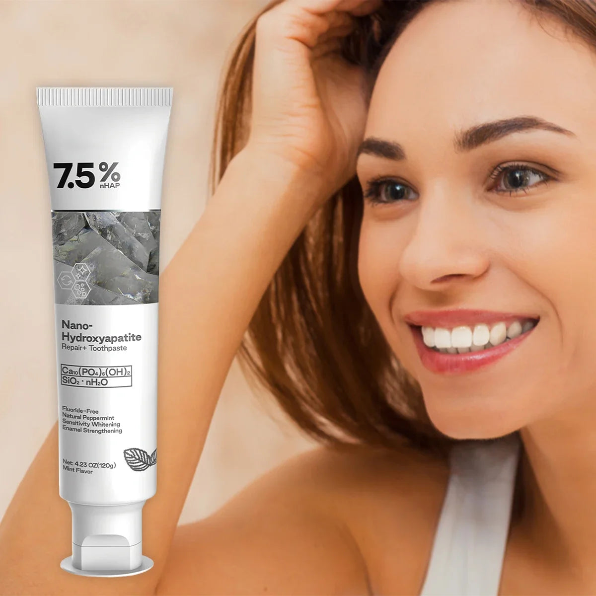 Tidesmit nano hydroxyapatite fluoride-free toothpaste for enamel repair and natural teeth whitening