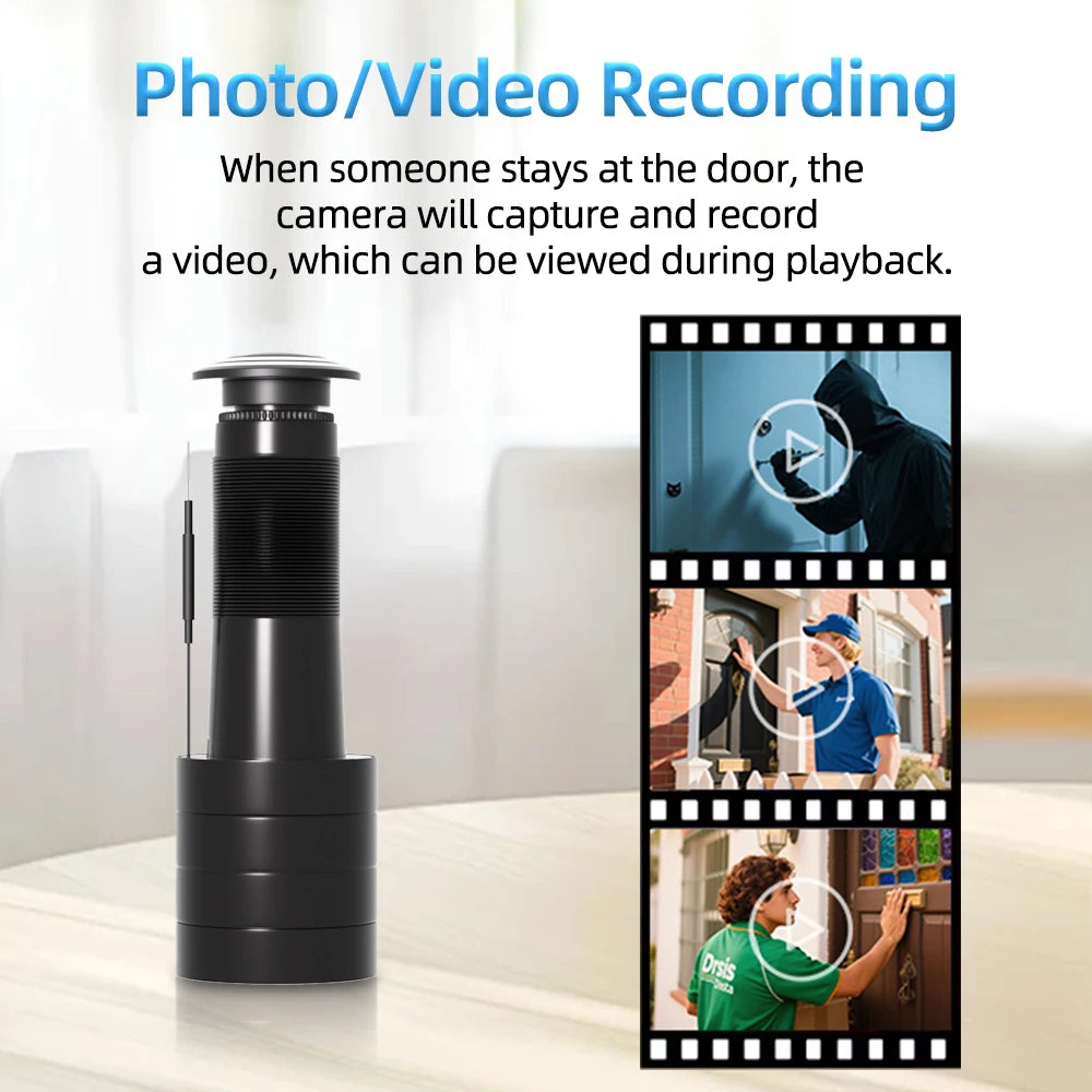 TUYA HD Door Peephole Viewer 2.4G/5G WiFi Security Camera 170° Wide-angle Human Detection Two-Way Audio Video-eye Cat-eye Cam