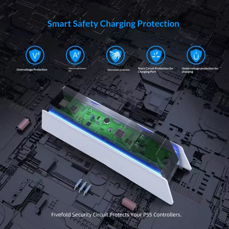 for PS5 Type-C DualSense Charging Station Dual Charging Dock Charger Stand for PlayStation 5 DualSense Wireless Game Controller