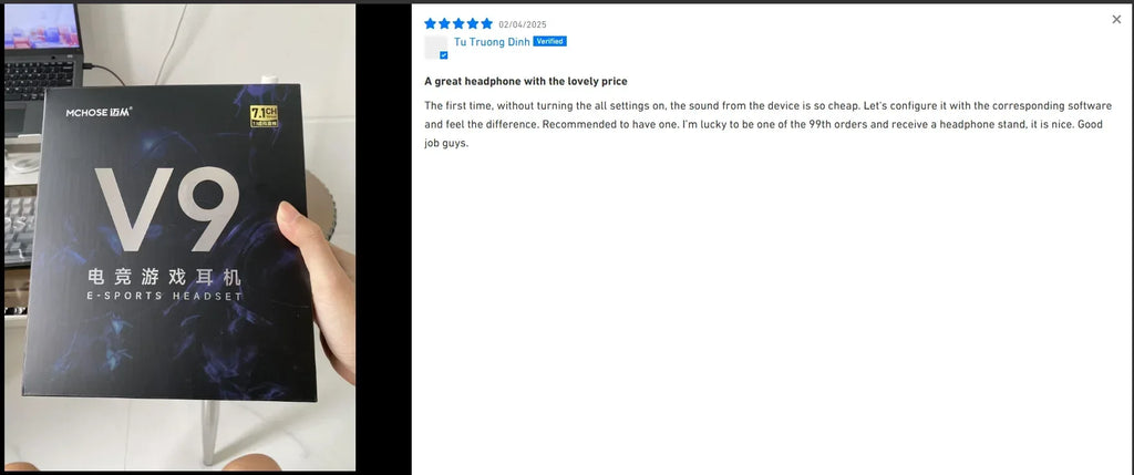 MCHOSE Wireless Gaming Headset Surround Sound Noise Canceling Tidesmit Tidesmit