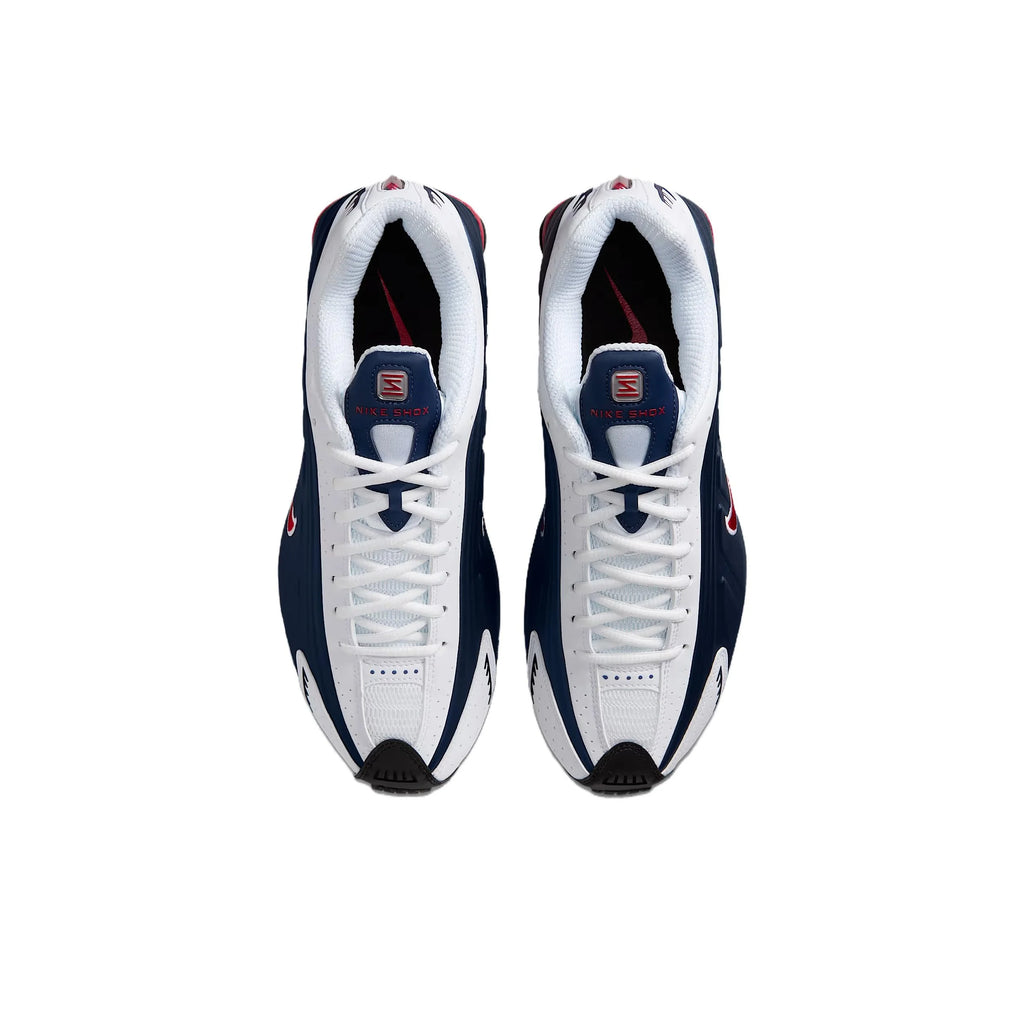 Nike Shox R4 Slip Resistant Abrasion Resistant Low top Casual Running Shoes Unisex Blue White HQ1988-400