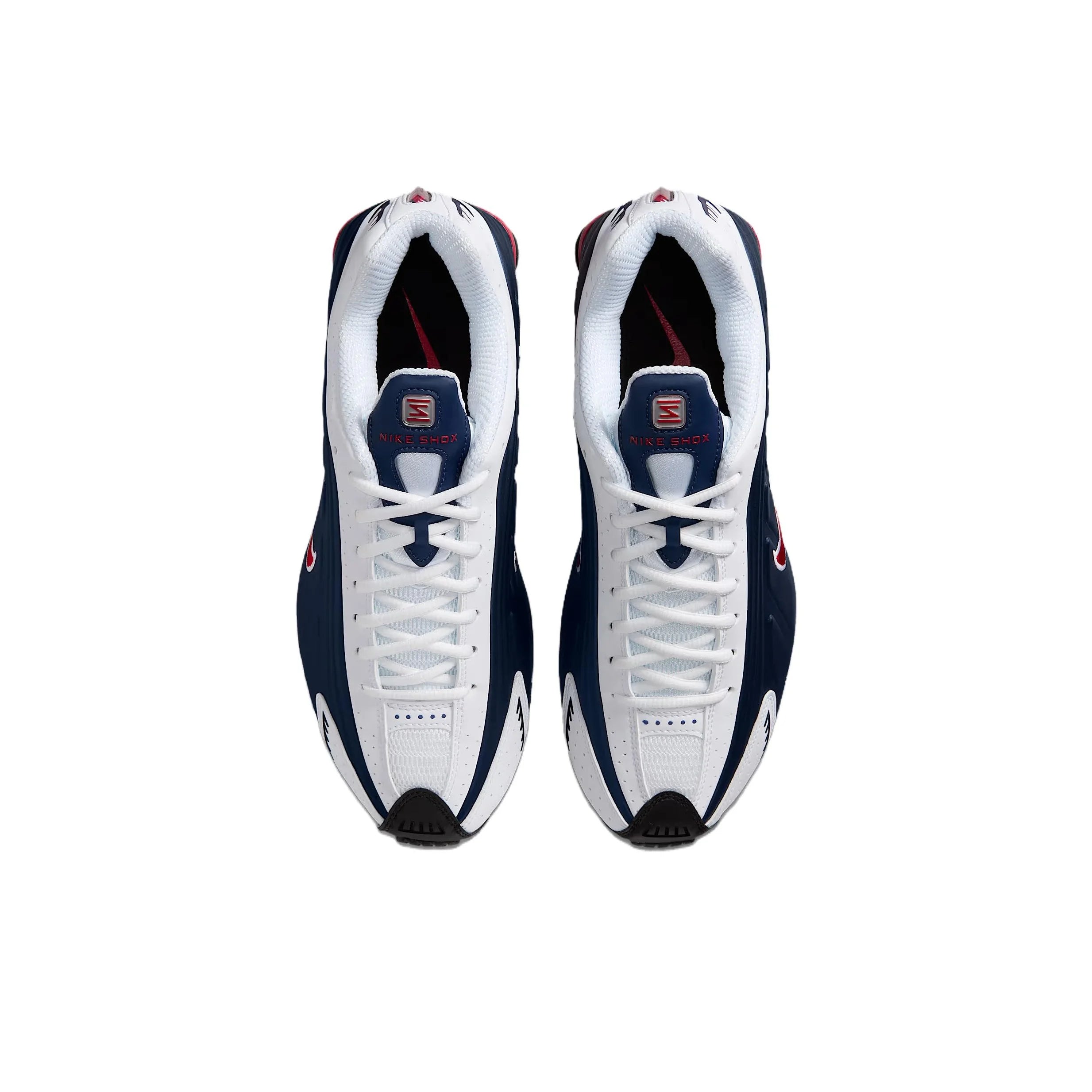Nike Shox R4 Slip Resistant Abrasion Resistant Low top Casual Running Shoes Unisex Blue White HQ1988-400