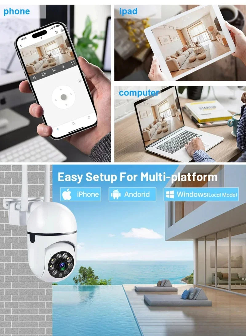 8MP Wifi Camera Wireless IP Surveillance Camera Video Monitor Night Vision Human Tracking Two-Way Audio Smart Home Baby Monitor