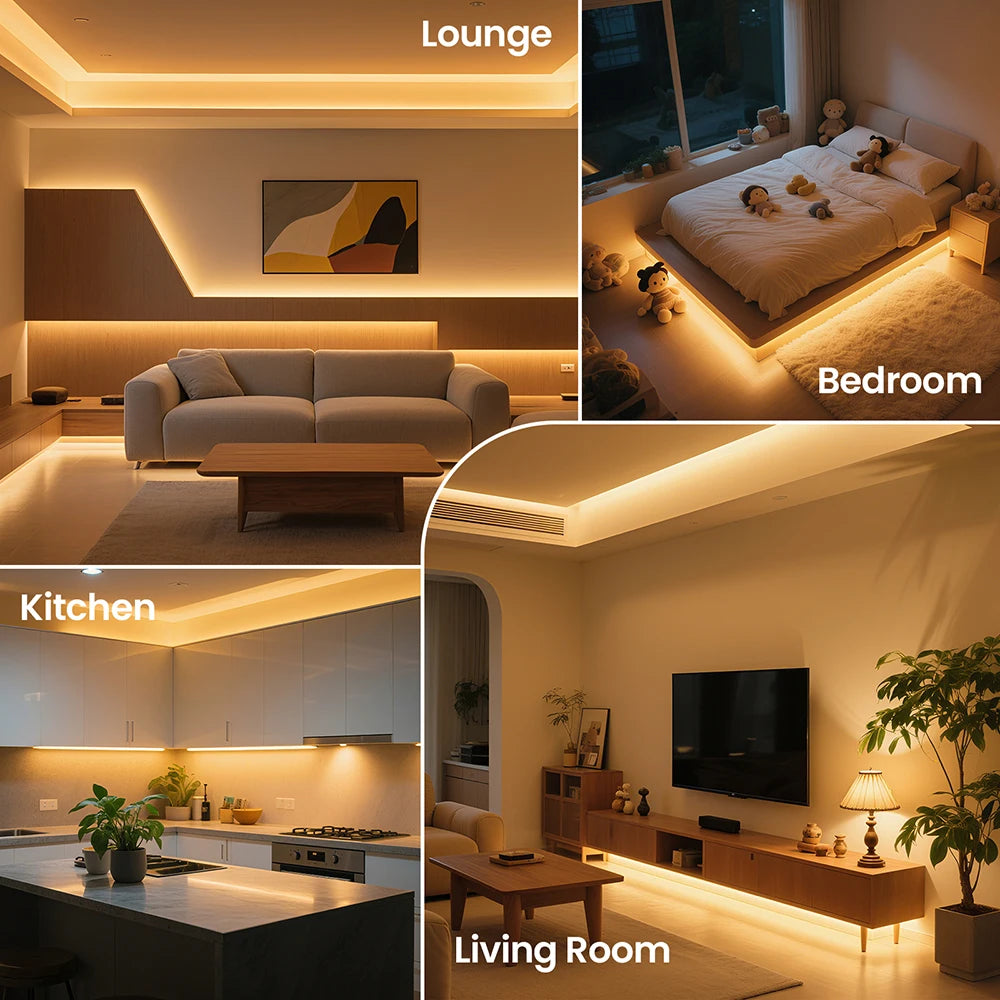 COB LED Strip Light Power Kit 220V 110V AC 3000K 4000K 6000K 2pin 240LEDs/m with IC Driver IP20 8mm PCB Dimmable Linear Lighting