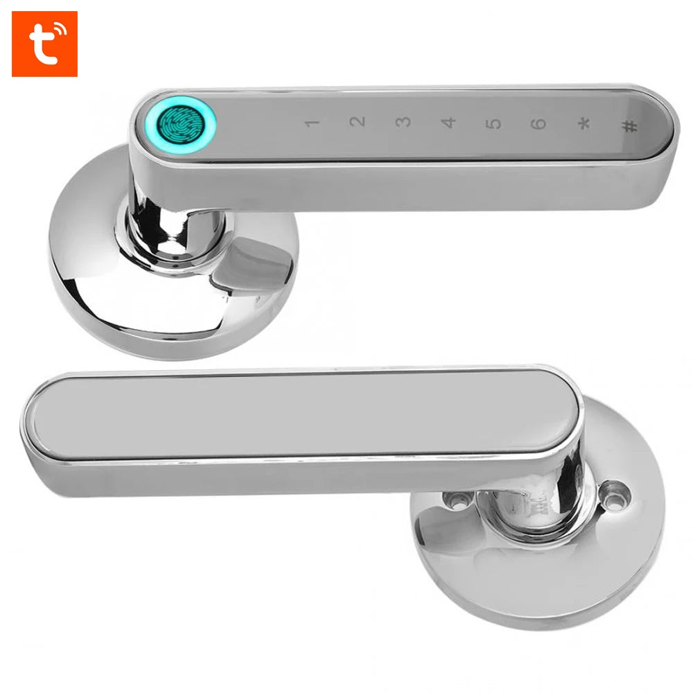 WAFU 016 Fingerprint Smart Lock Password Handle Bed Room Lock Tuya Bluetooth Password Door Lock Zine For Home Hotel