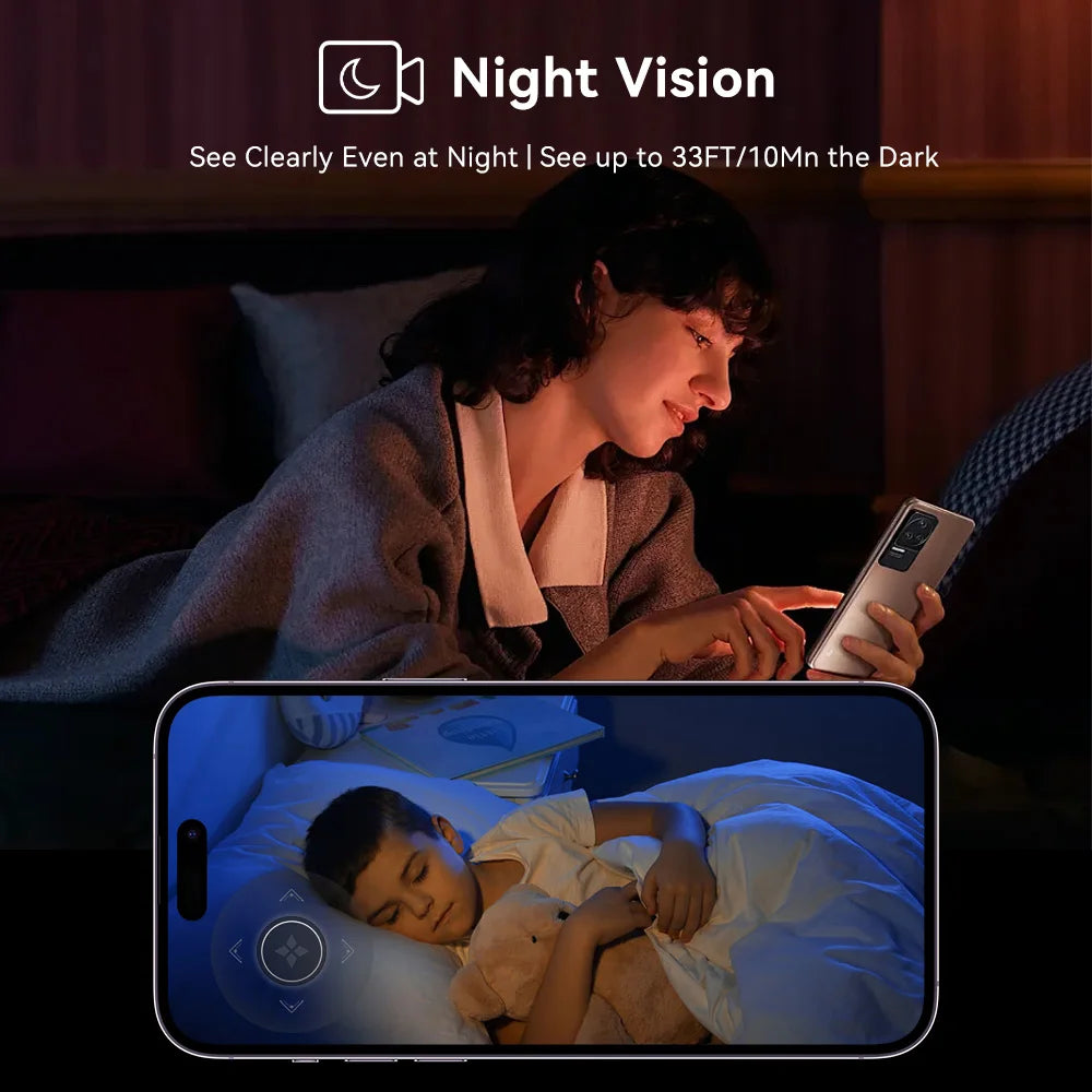 PEGATAH 2K 360° PTZ Home Security Camera Automatic Tracking AI Human Detection Night Vision Video Surveillance Monitor O-Kam Pro