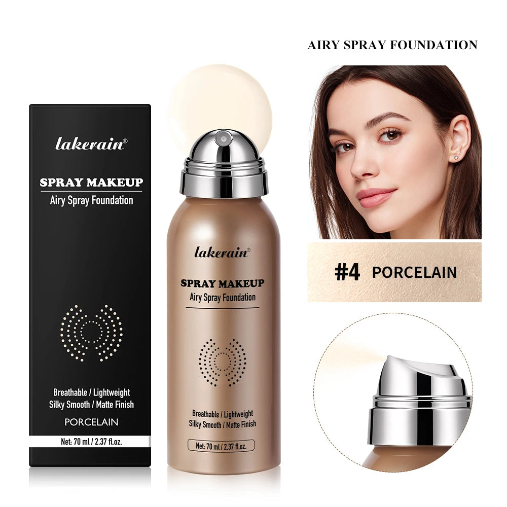 Tidesmit breathable matte finish foundation spray texture close-up for long-lasting waterproof face makeup coverage