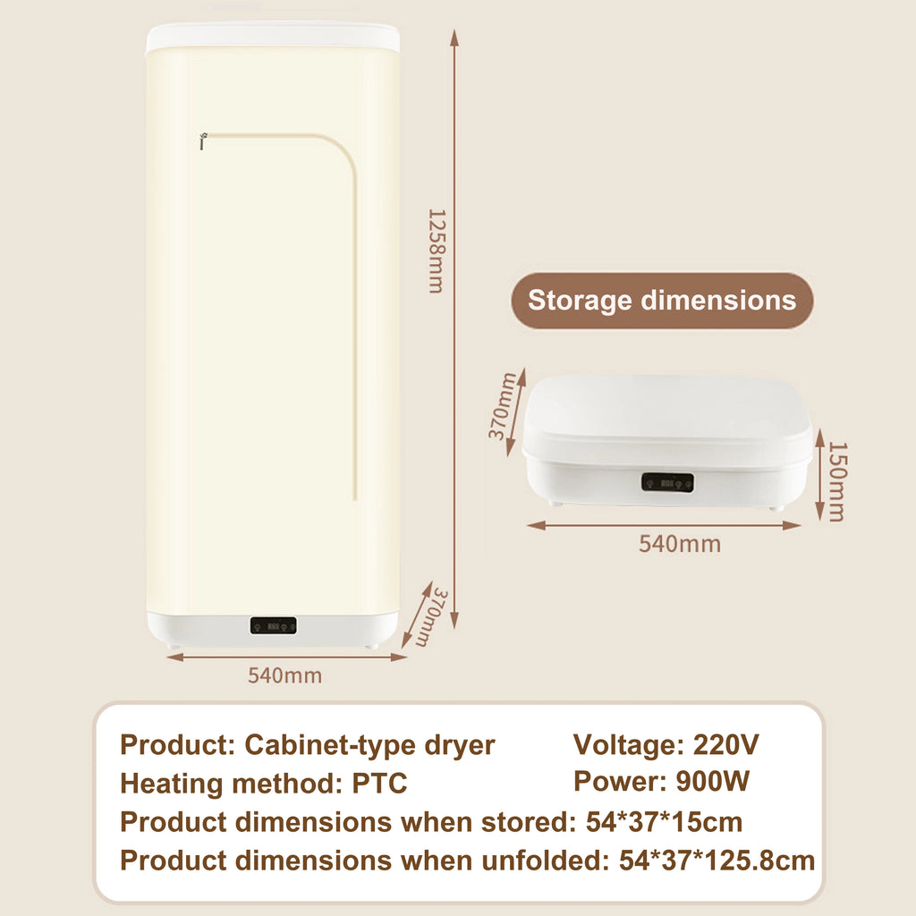Tidesmit portable electric clothes dryer with remote control and folding rack for efficient travel laundry drying