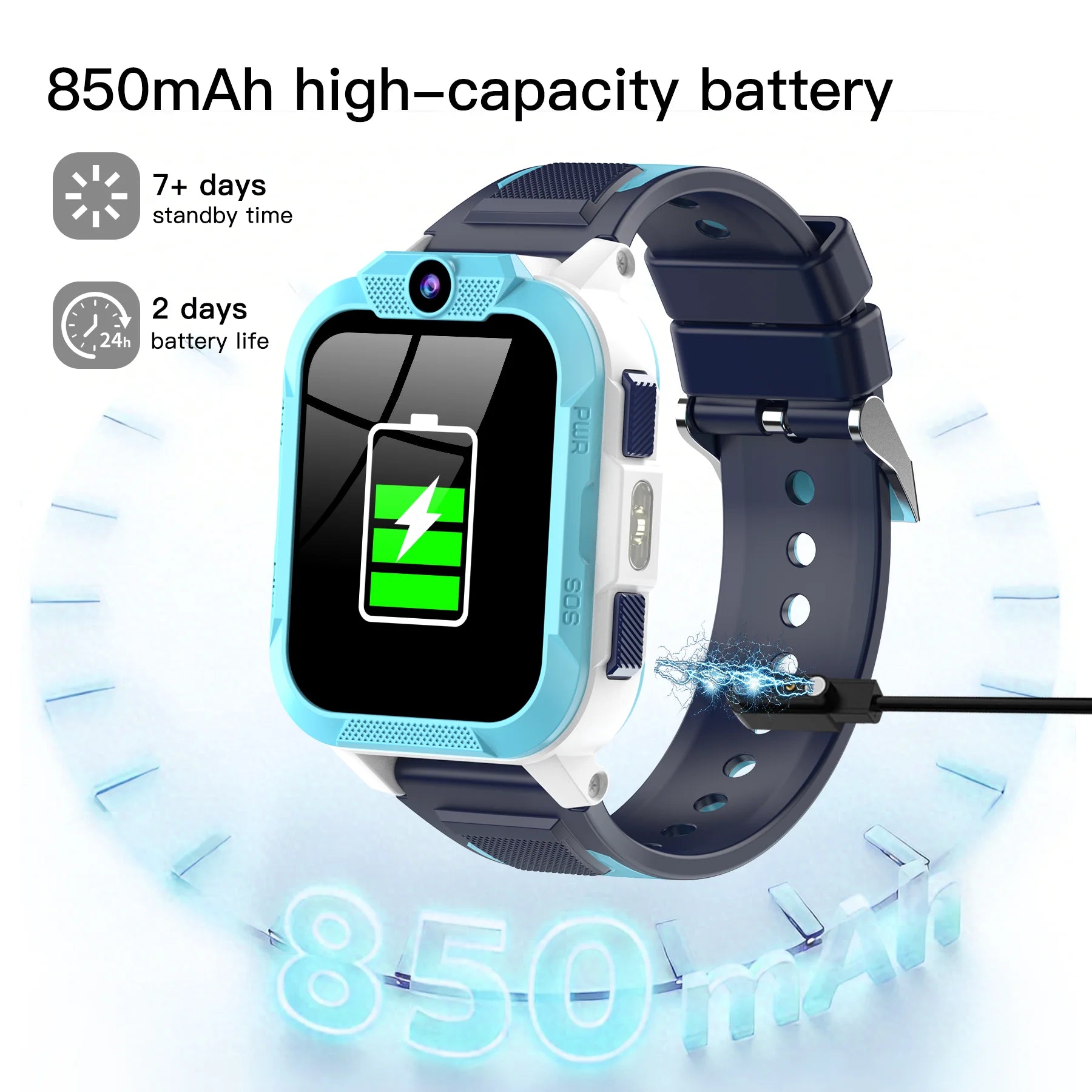 Blackview Z40 Pro Kids Smartwatch 1.83-inch TFT Screen GPS/SOS SIM 4G Smart Watch with Flashlight IP68 Waterproof Multi-wearing