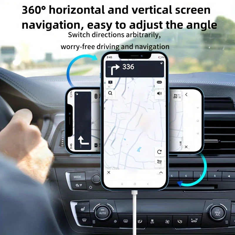 Magnetic Wireless Car Charger for iPhone 12-17 | Qi Certified Fast Charge Tidesmit