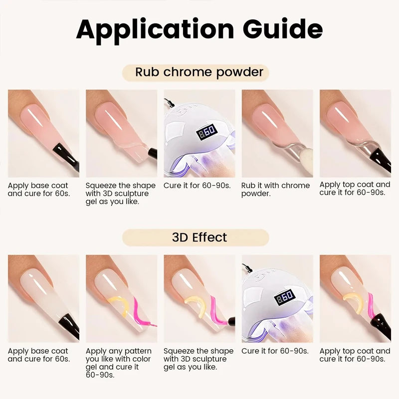 3D Sculpture Gel Nail Polish 15ml - Professional Soak Off Formula Permanent Makeup Machines Tidesmit