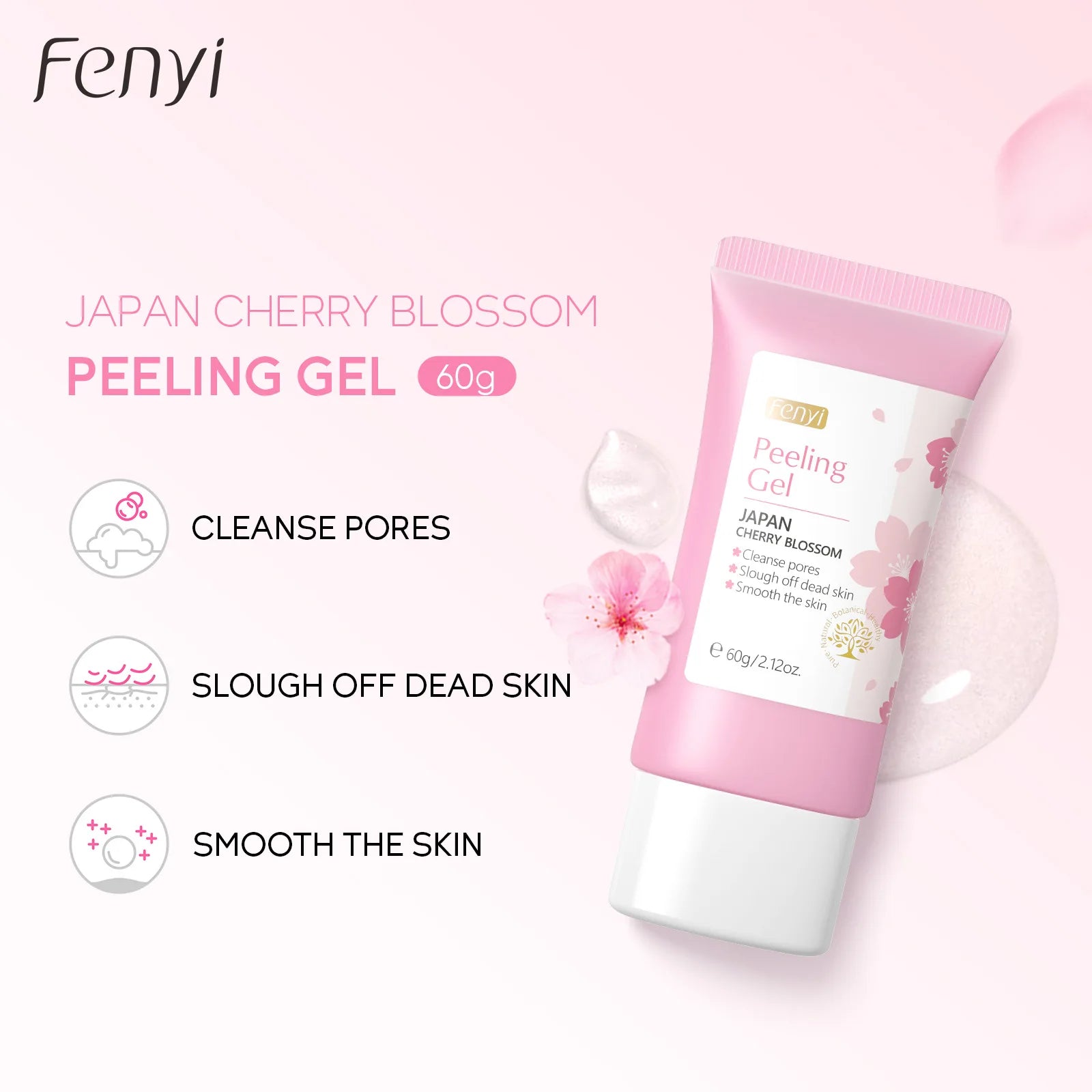 Cherry Blossom Exfoliating Gel - Deep Cleaning & Hydrating Formula 60g Scrubs Treatments Tidesmit