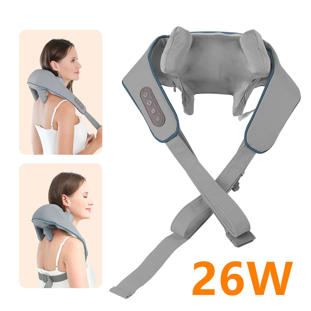 Cordless Deep Tissue Neck and Shoulder Massager with Heat Therapy Back Massage Instrument Tidesmit