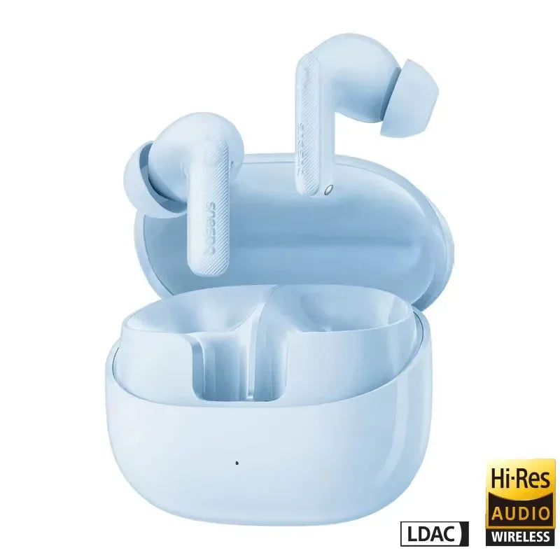 Baseus EP10 Pro ANC Earbuds Wireless Bluetooth 6.0 Earphones 50dB Realtime Adaptive Headphones 6 Mic Hi-Res LDAC IP55 Ear buds Blue Tidesmit