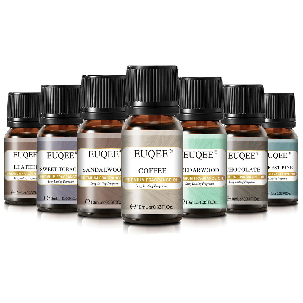 EUQEE Aromatherapy Fragrance Oil-10ml Coffee Leather Forest Pine Chocolate Coconut Cream Aroma Essential Oil For Reed Diffuser