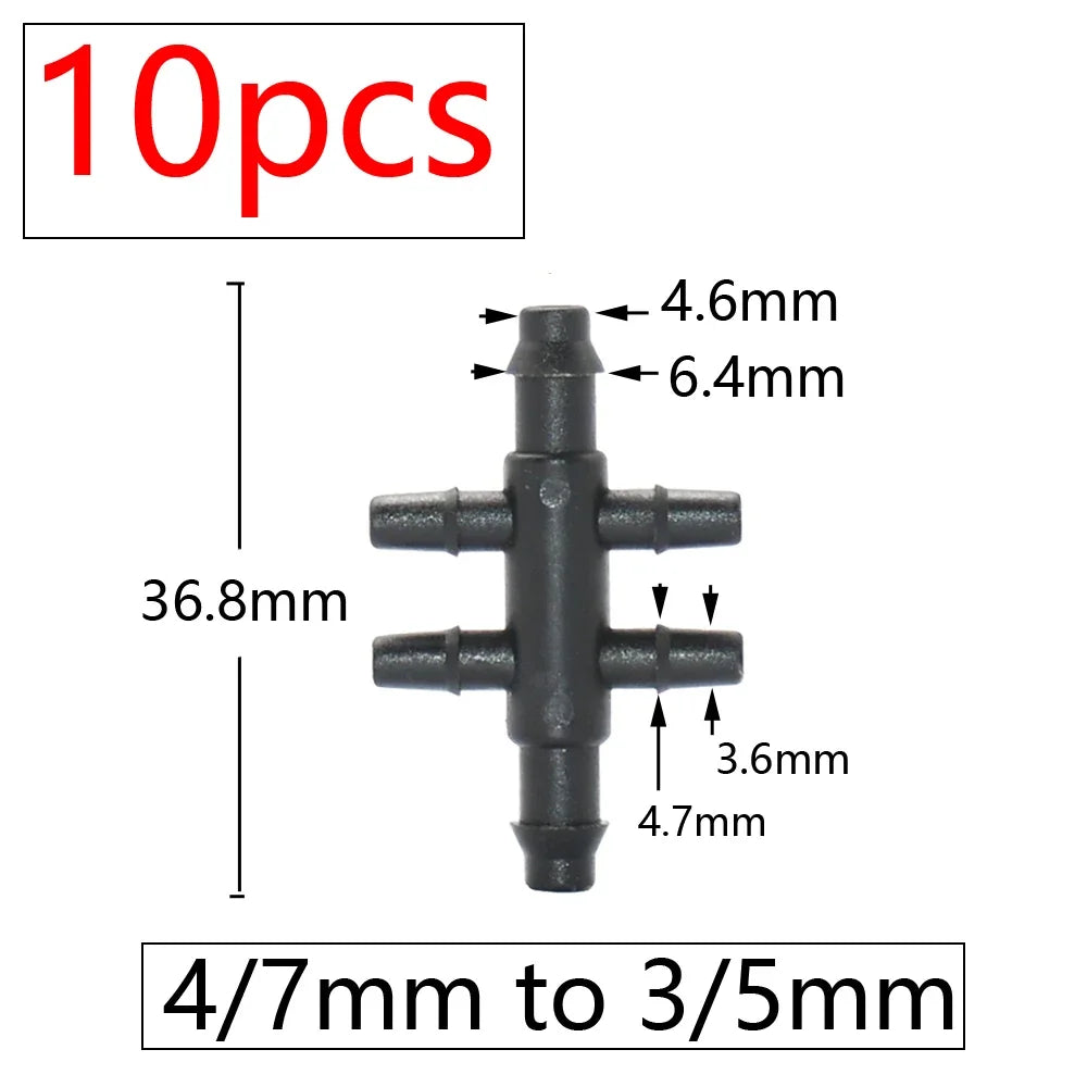 Garden Hose Connectors Barbed Tee Elbow Cross End Plug Coupling WDrip Irrigation System Atering Fitting For 3/5 4/7mm Hsse 2027