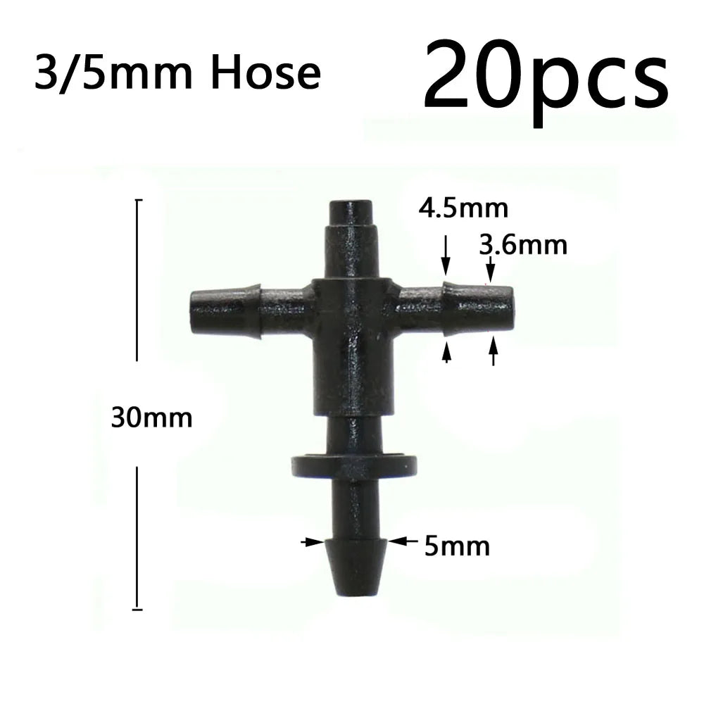 Garden Drip Irrigation Dropper 1/8" 2/4-Way Water Pipe Connector 4/7mm To 3/5mm Hose Bend Arrow Emitter Watering Dripper