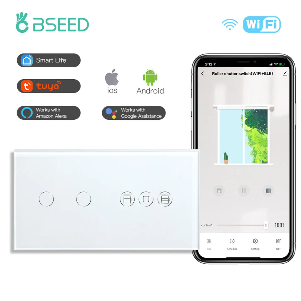 Tidesmit Smart WiFi Shutter Switch - App Controlled Roller Blind Timer Tidesmit