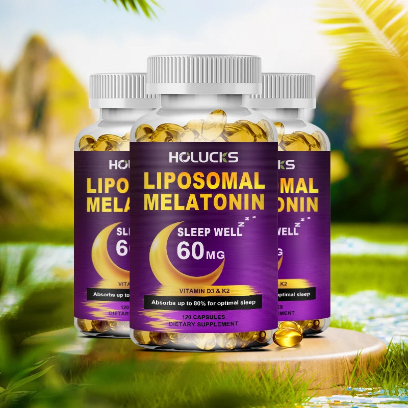 Buy 2 Get 2 Free! Liposomal Melatonin Capsules, Support Insomnia Relief & Jet Lag Recovery, Quick Sleep Onset & Restful Nights