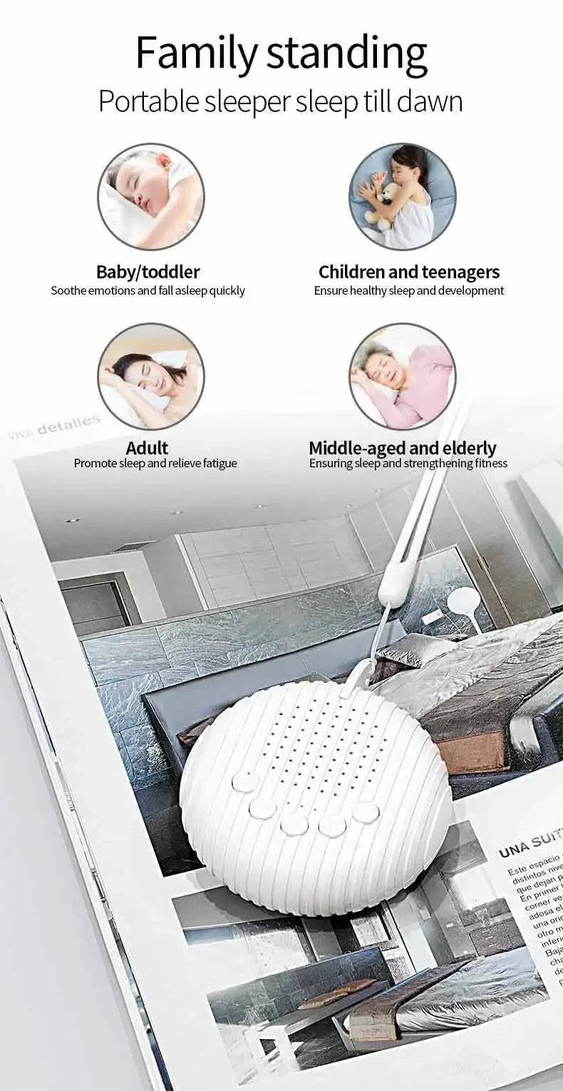 Baby White Noise Machine 10 Soothing Sounds Volume Adjustable Portable Baby Sleep Machine Built-in Rechargeable Battery USB Hot