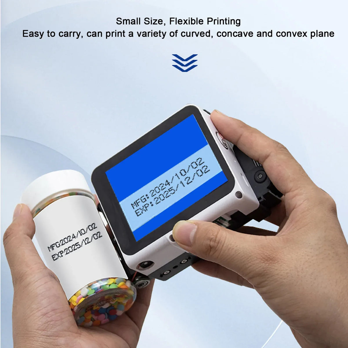 Handheld Inkjet Printer 12.7mm Inkjet Printing Machine for Barcode Date Label Batch Number Support Multi Languages Materials