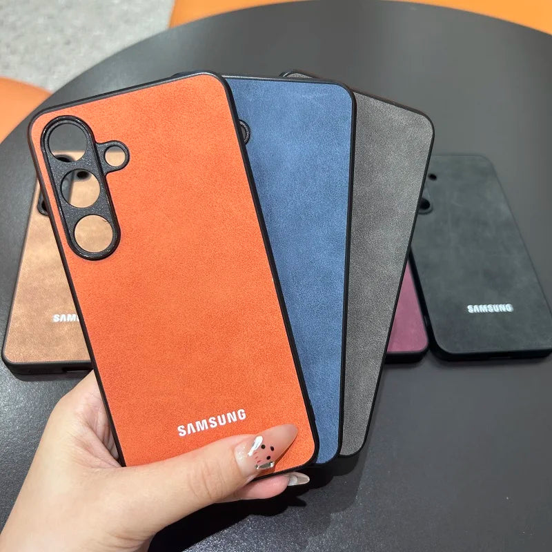 Sheepskin Leather Case for Samsung - Soft Lambskin Slim Fit Protection Tidesmit
