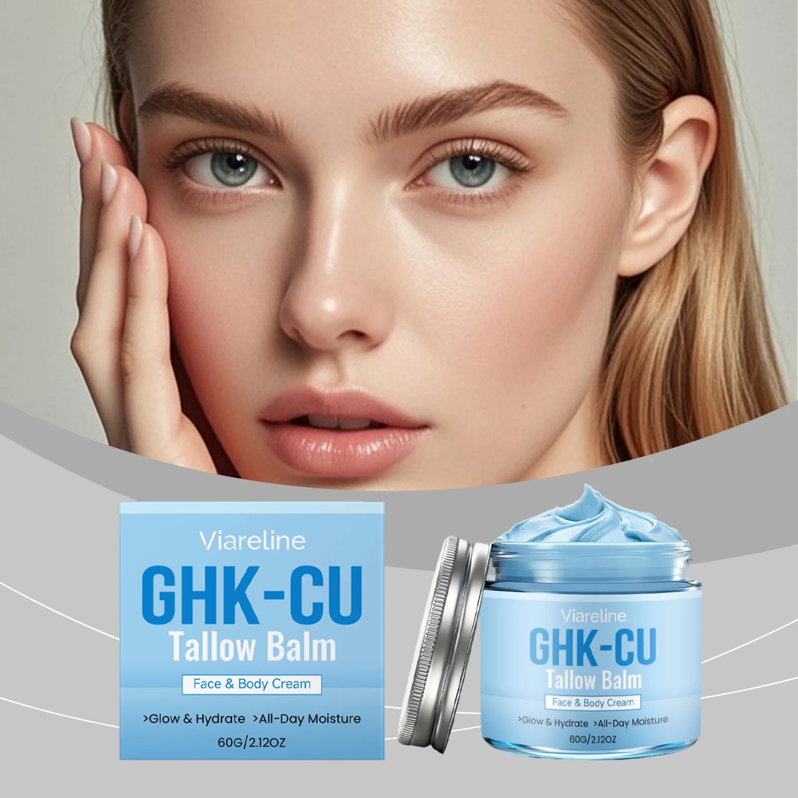 Copper Peptide Tallow Balm Blue Tansy Manuka Honey Face & Body Moisturizer Dry Sensitive Skin Natural Healing Grass Fed 60g